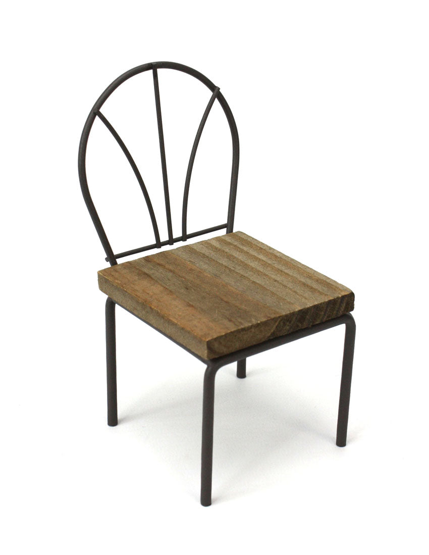 Small Iron and Wood Chair for display purposes, 14cm high - farangshop-co