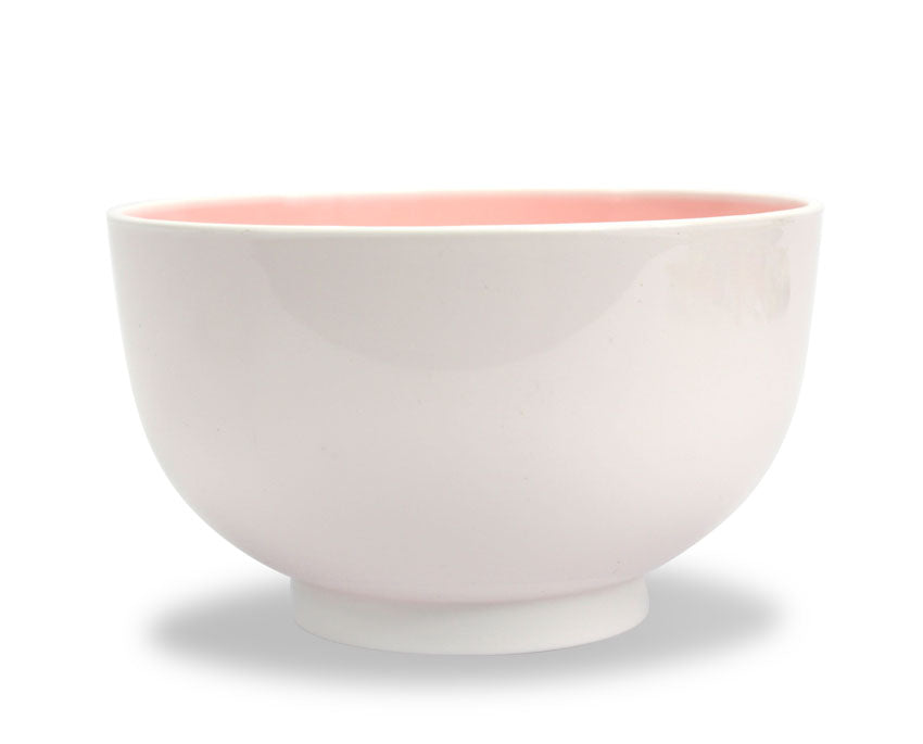 Japanese Food Bowl, Noodle Bowl, White with Rose Pink Interior, 16cm - farangshop-co