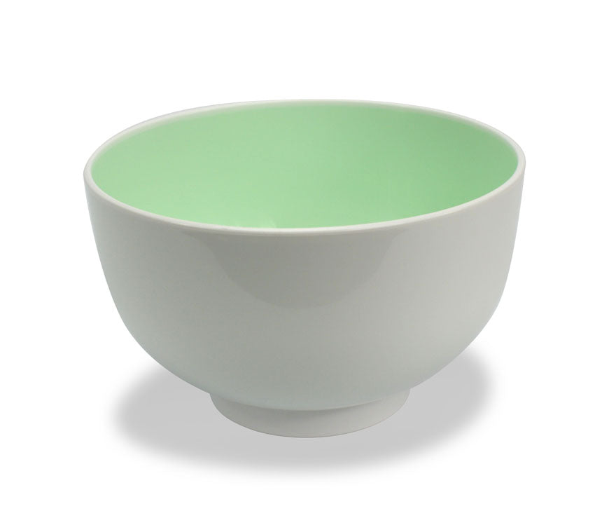 Japanese Food Bowl, Noodle Bowl, White with Green Interior, 16cm - farangshop-co