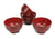 Japanese Lacquer Rice Bowl, Red Bamboo Design, 11.2cm - farangshop-co