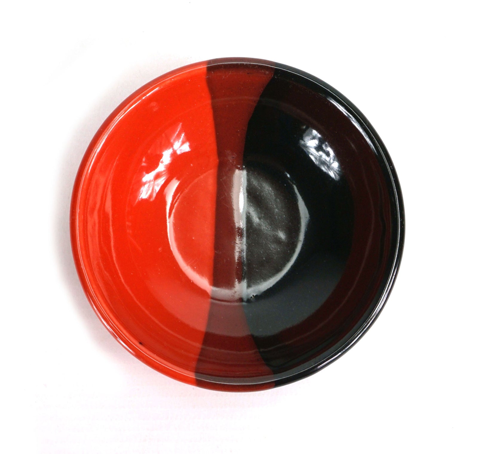 Japanese style Sushi Sashimi Soy Sauce Dipping Tray, Condiment Dish, Gloss dipped red glaze, Set of 4. - farangshop-co