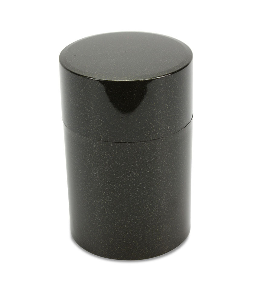 Japanese Lacquer Tea Caddy. Dark Metallic Green - farangshop-co