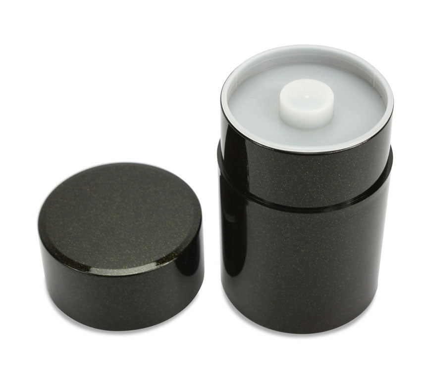 Japanese Lacquer Tea Caddy. Dark Metallic Green - farangshop-co