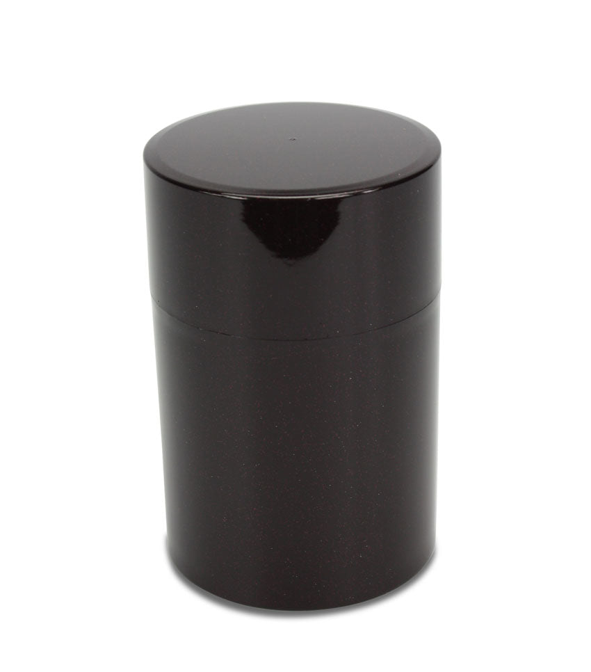 Japanese Lacquer Tea Caddy. Dark Metallic Red - farangshop-co