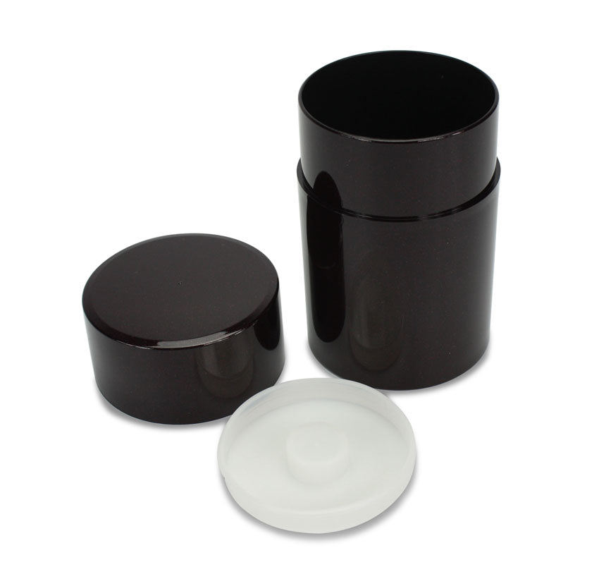 Japanese Lacquer Tea Caddy. Dark Metallic Red - farangshop-co