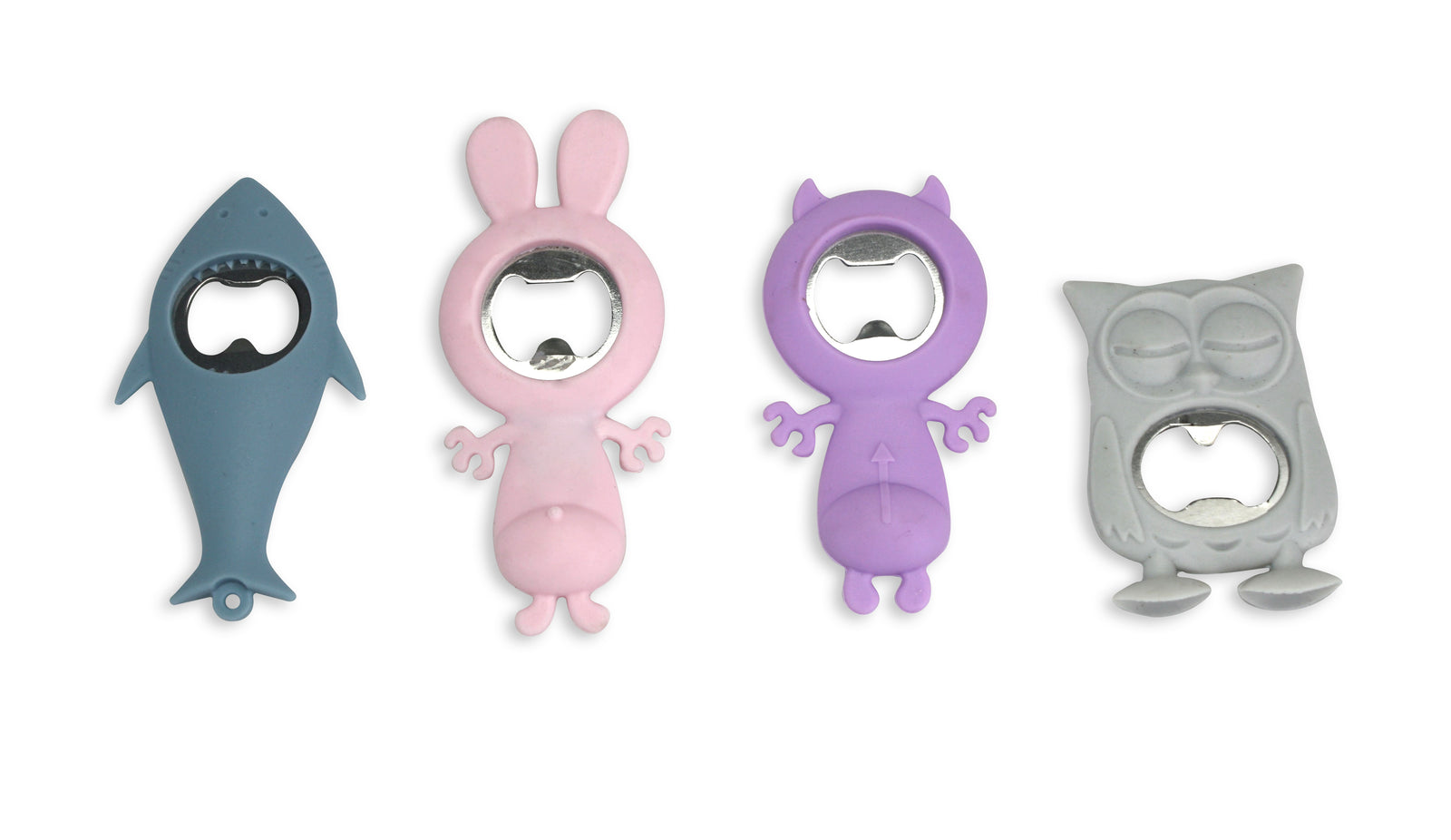 Japanese silicone bottle openers - Shark, Rabbit, Devil and Owl - farangshop-co