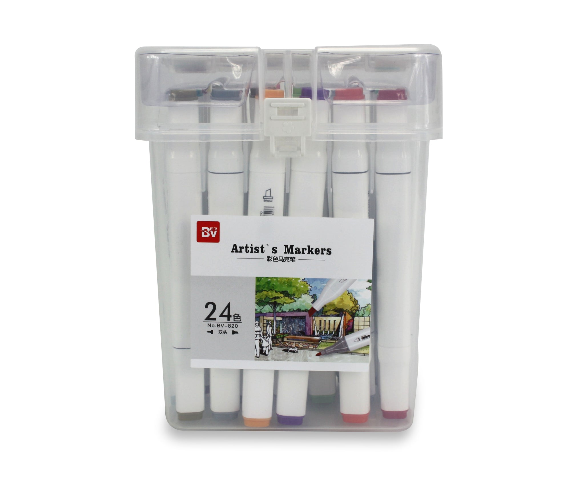Artist's Marker Set - 24 Permanent Alcohol-based marker pens in carry case. - farangshop-co