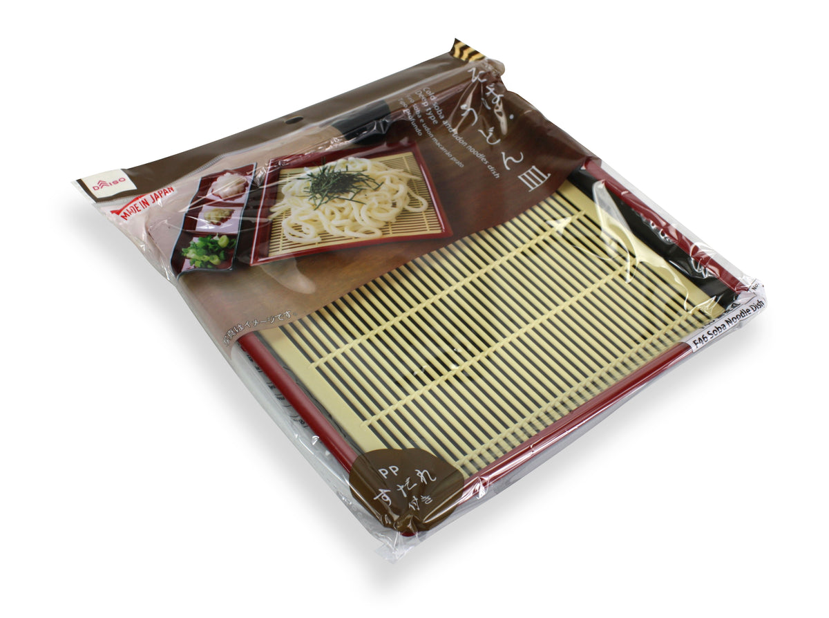Japanese Lacquer Buckwheat Soba Noodle Tray, 19.5cm. Red edges. - farangshop-co