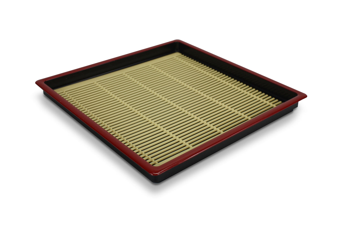 Japanese Lacquer Buckwheat Soba Noodle Tray, 19.5cm. Red edges. - farangshop-co