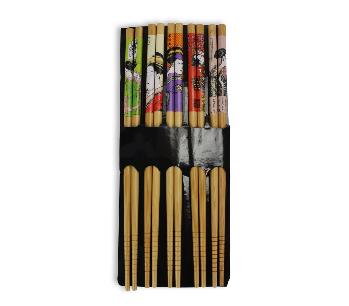 Bamboo 9 Piece Ukiyo-e Sushi Set. Chopsticks, Rolling mats, Rice paddle &amp; spoon set. - farangshop-co