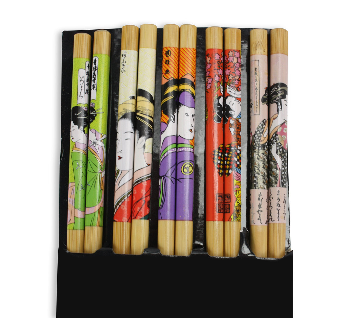 Bamboo 9 Piece Ukiyo-e Sushi Set. Chopsticks, Rolling mats, Rice paddle &amp; spoon set. - farangshop-co