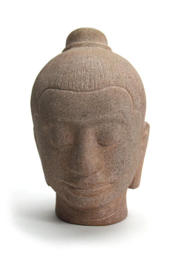 King Jayavarman VII stone head, 15cm high - farangshop-co