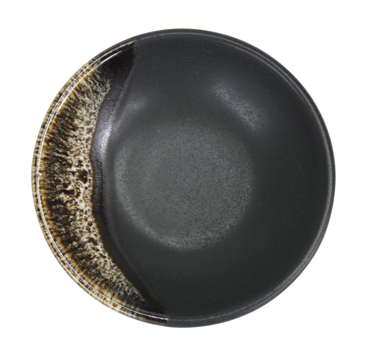 Japanese style Sushi Sashimi Soy Sauce Dipping Tray, Condiment Dish, Grey with dipped brown glaze, Set of 4 - farangshop-co