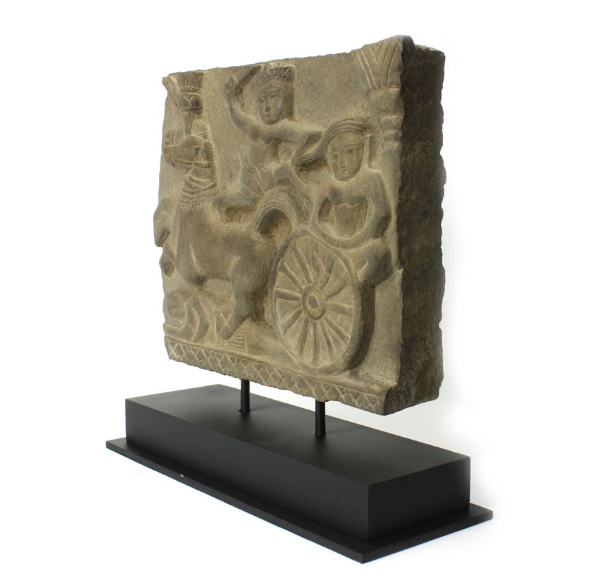 Khmer stone carving, Ankor Wat wall relief, 27cm high - farangshop-co