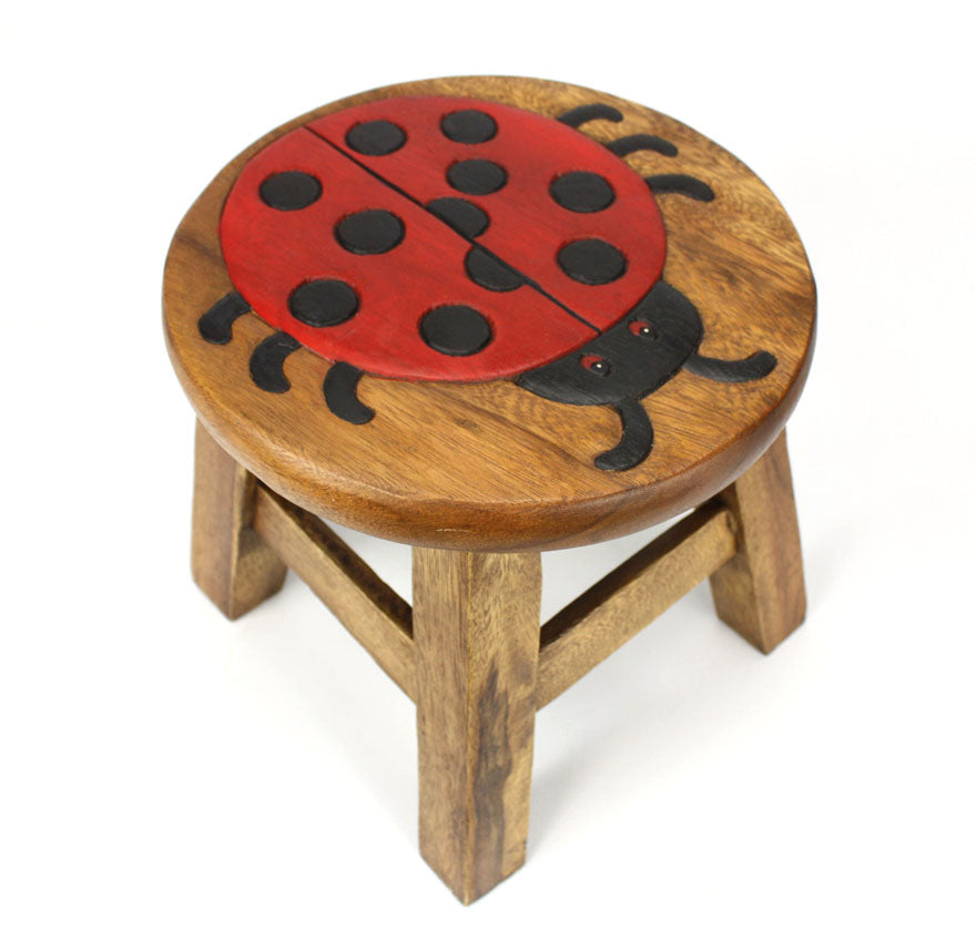Wooden Kids Stools - 25cm high x 26cm diameter, Many Designs - farangshop-co