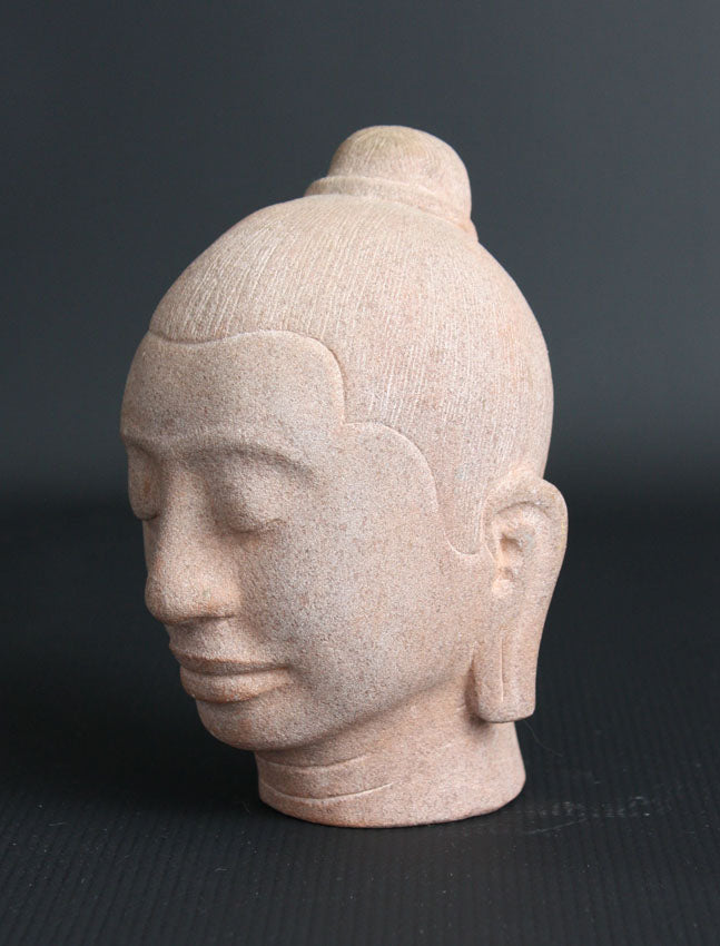 King Jayavarman VII stone head, 15cm high - farangshop-co