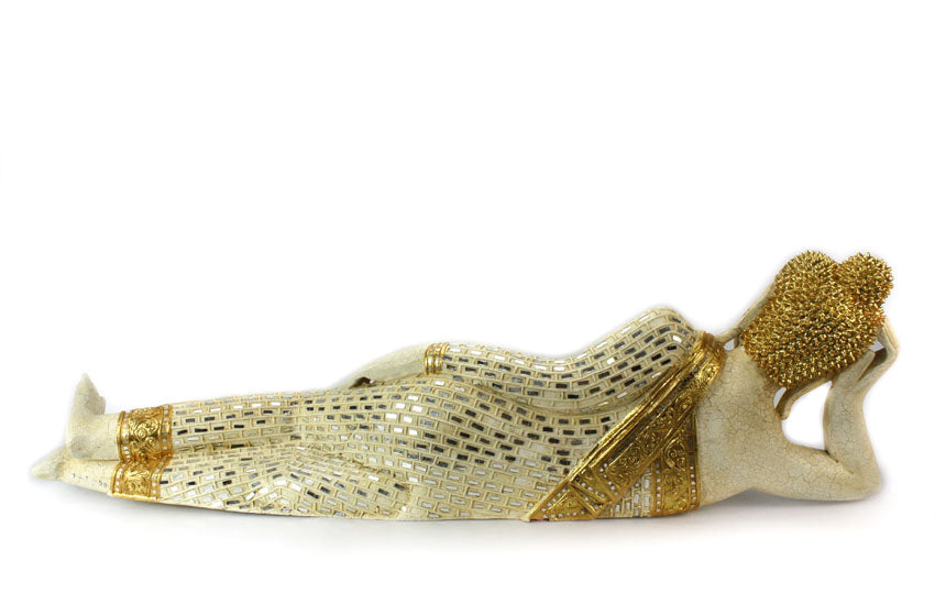 Thai Lanna style Reclining Buddha, Very Large approx 100cm long, SLP613 - farangshop-co