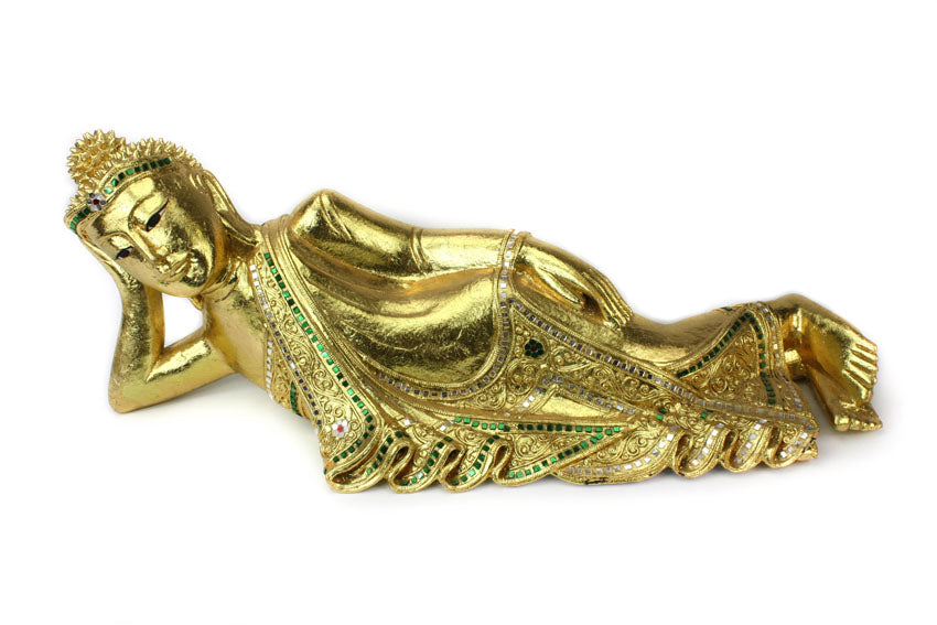 Thai Lanna style Reclining Buddha, Medium approx 60cm long, SLP605 - farangshop-co