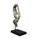 Buddha hand, Silver metal upward, on black wooden stand - Large size, 33cm - farangshop-co