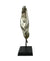 Buddha hand, Silver metal upward, on black wooden stand - Large size, 33cm - farangshop-co