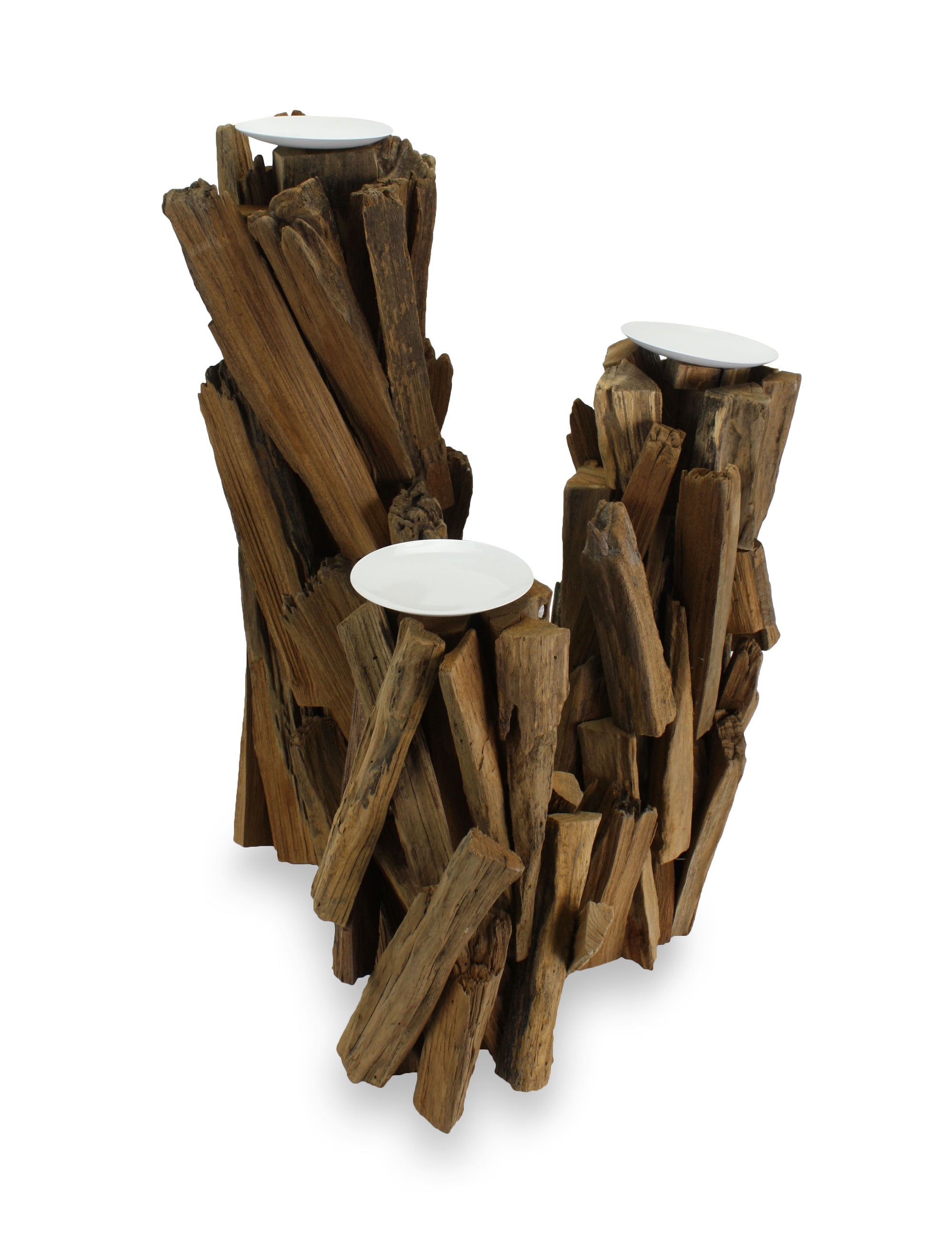 Large driftwood candle holders: 3 sizes available. - farangshop-co