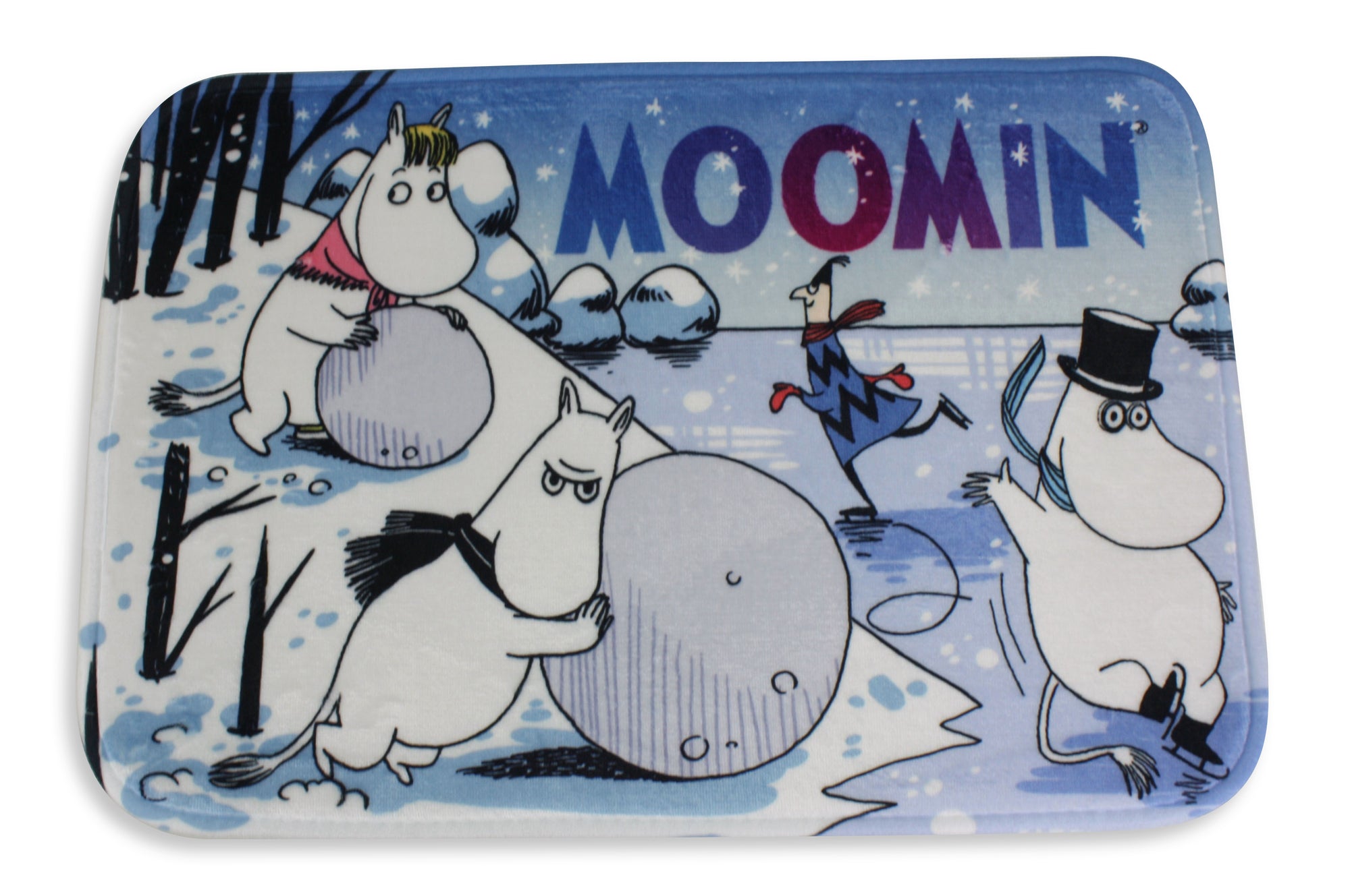 Moomin Bath Mat, Floor Mat 35cm x 50cm: Winter Fun. - farangshop-co