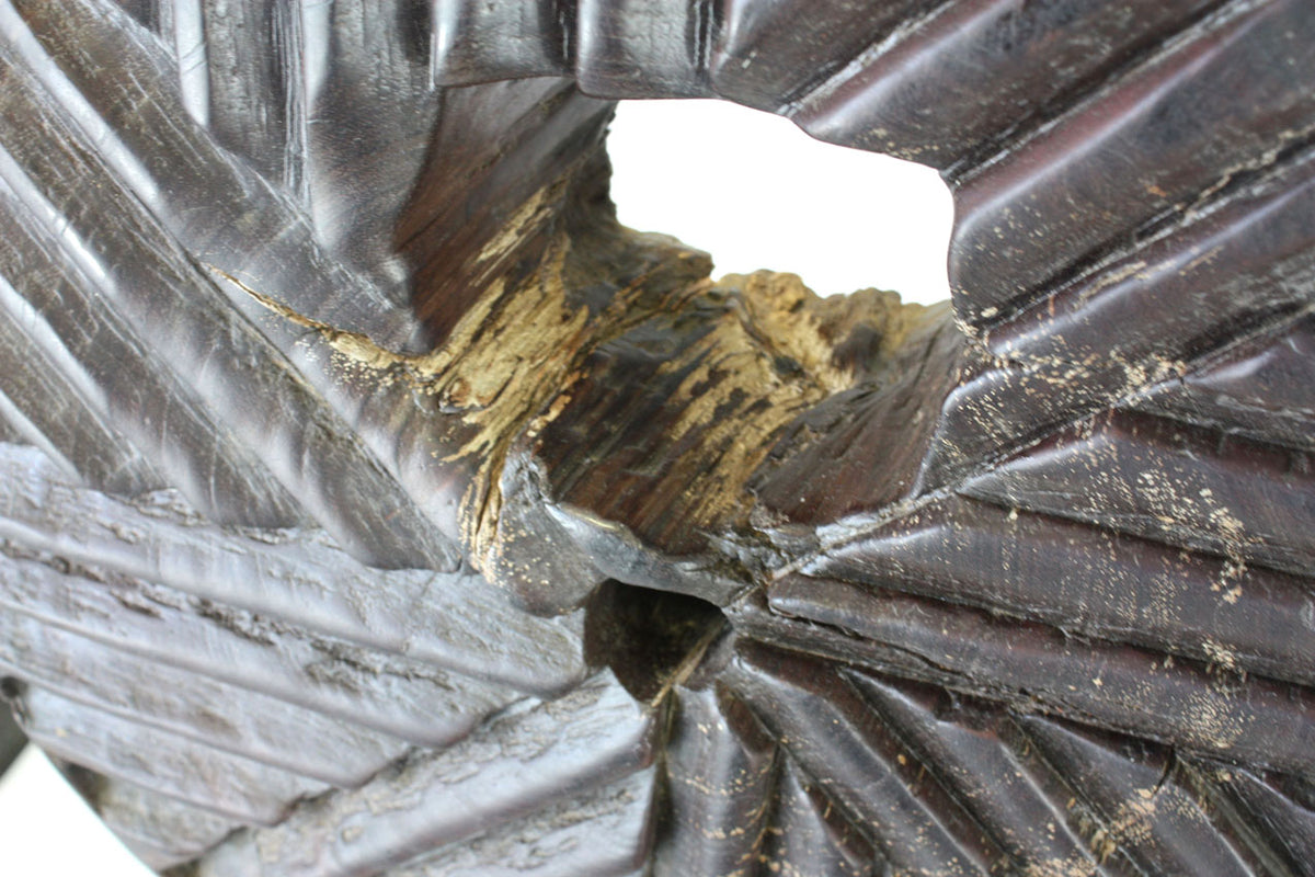 Interior design Teak nut grinding wheel on teak base - farangshop-co