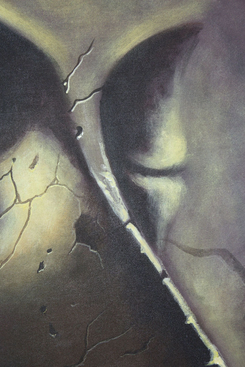 Thai Buddha face painting, golden - farangshop-co