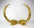 Pair of gold tusks in intricate detail mounted on Chinese lion - farangshop-co