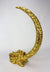 Pair of gold tusks in intricate detail mounted on Chinese lion - farangshop-co