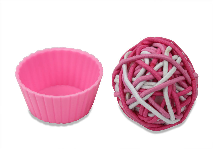 Cupcake Pack of 36 pieces of children&#39;s elasticated hairbands, Pink, by Moshi Moshi - farangshop-co