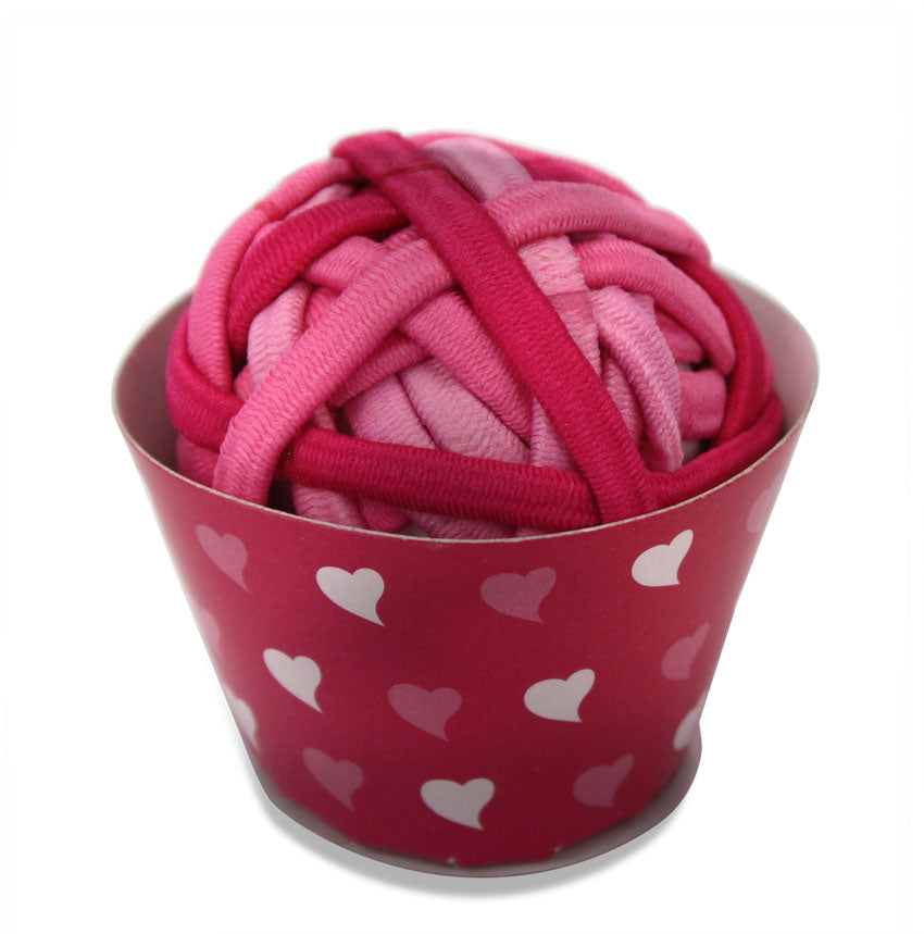 Boxed Cupcake Pack of 20 pieces of children's elasticated hair ties, Pink, by Moshi Moshi - farangshop-co