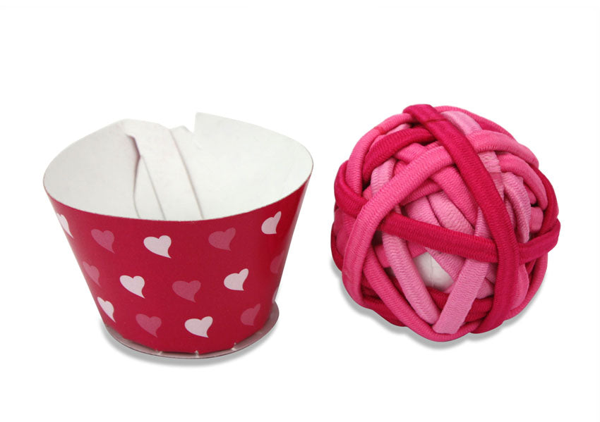 Boxed Cupcake Pack of 20 pieces of children's elasticated hair ties, Pink, by Moshi Moshi - farangshop-co