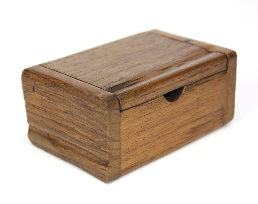 Reclaimed teak wood business card box, B - farangshop-co
