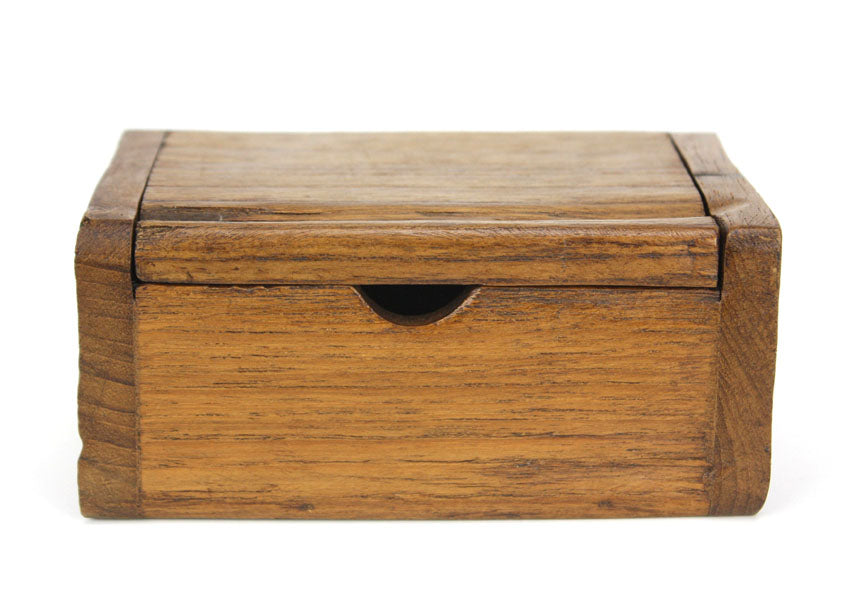 Reclaimed teak wood business card box, B - farangshop-co