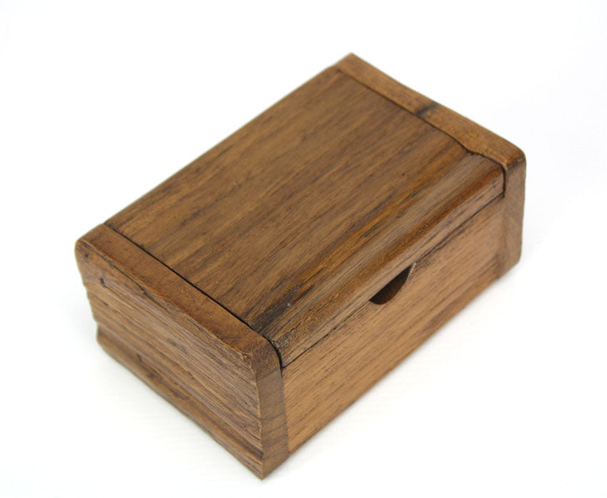 Reclaimed teak wood business card box, B - farangshop-co