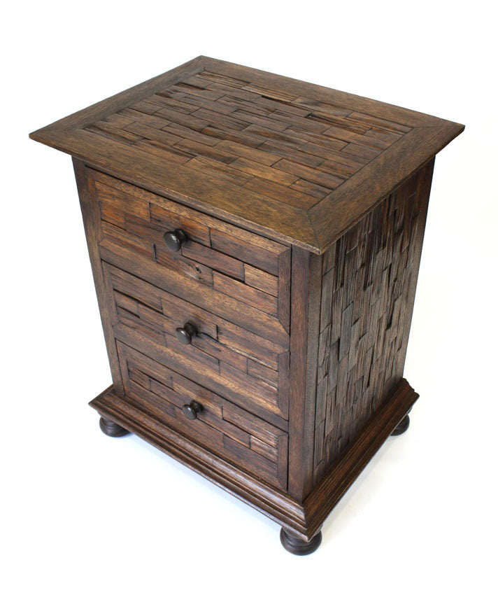 Teak 3 drawer chest, reclaimed Thai teakwood furniture - farangshop-co
