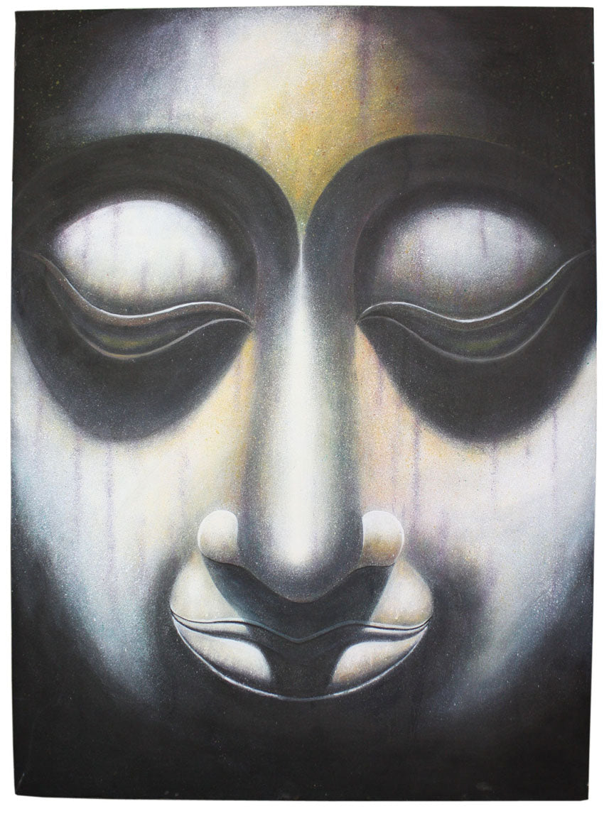 Serene Buddha face painting, 110cm x 81cm - farangshop-co