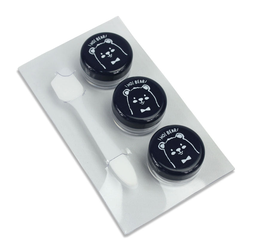 Shirokuma Kids Sauce Pots for Lunchbox by Moshi Moshi, Navy Blue 3 Pack x 3cm with spoon - farangshop-co
