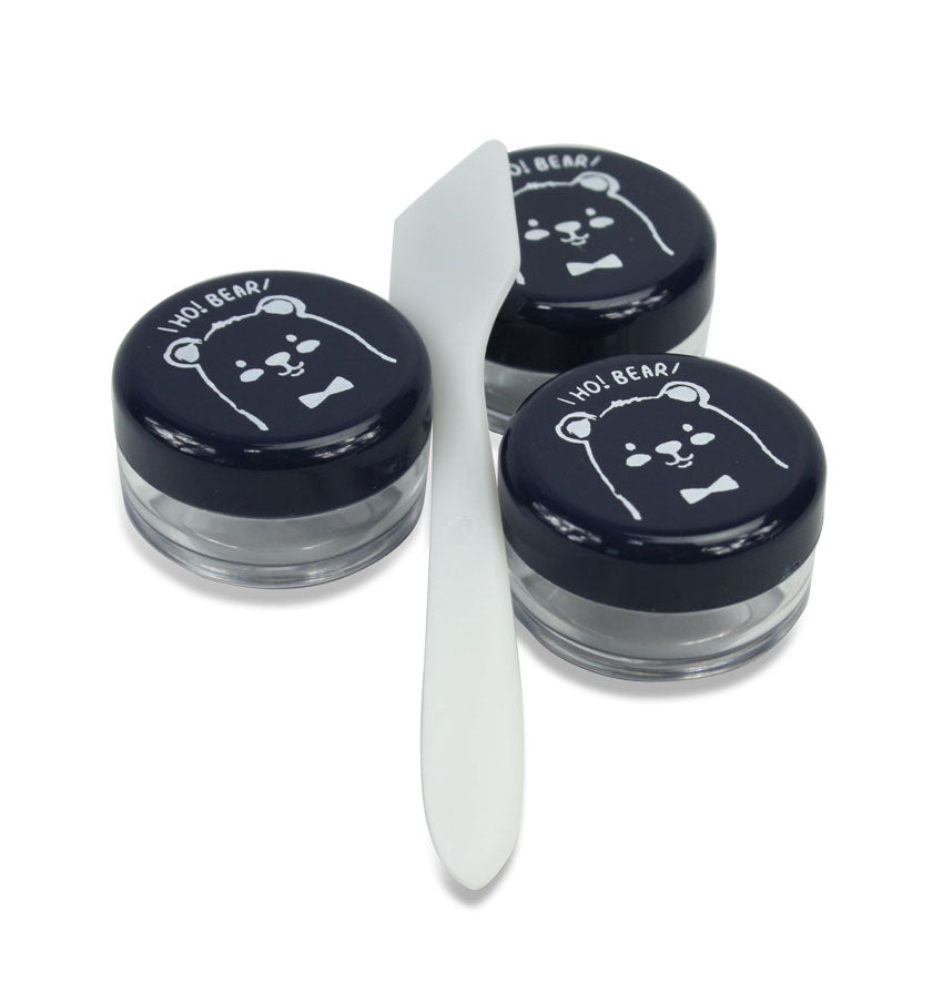Shirokuma Kids Sauce Pots for Lunchbox by Moshi Moshi, Navy Blue 3 Pack x 3cm with spoon - farangshop-co