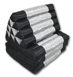 Silver silklook natural swirl pattern three-fold Thai cushion - farangshop-co