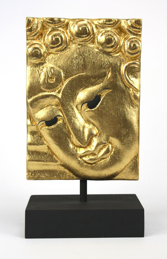 Buddha face panel on stand - small - choice of finishes - farangshop-co