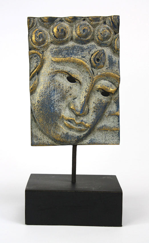 Buddha face panel on stand - small - choice of finishes - farangshop-co