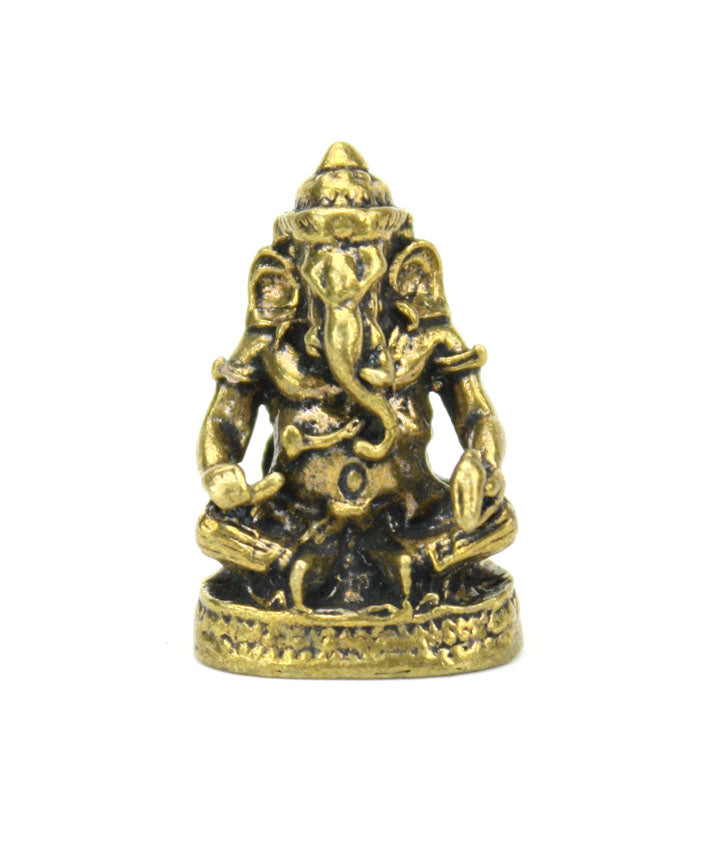Small Brass Metal Ganesh Statues - Amulets, 2cm - 4cm high, Selection to Choose from - farangshop-co