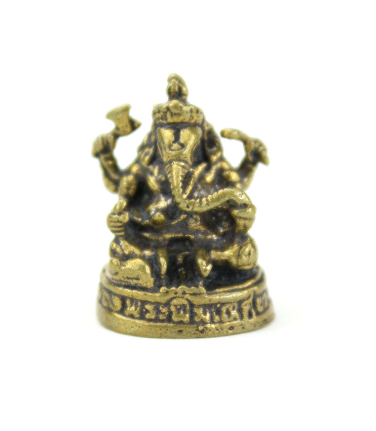 Small Brass Metal Ganesh Statues - Amulets, 2cm - 4cm high, Selection to Choose from - farangshop-co