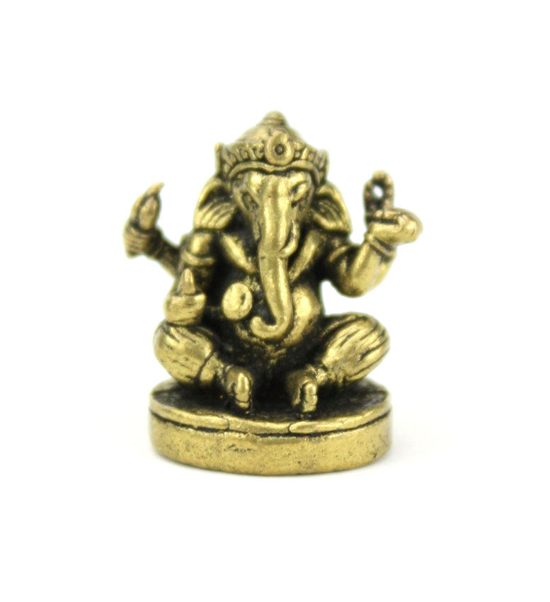 Small Brass Metal Ganesh Statues - Amulets, 2cm - 4cm high, Selection to Choose from - farangshop-co