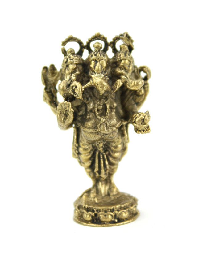Small Brass Metal Ganesh Statues - Amulets, 2cm - 4cm high, Selection to Choose from - farangshop-co