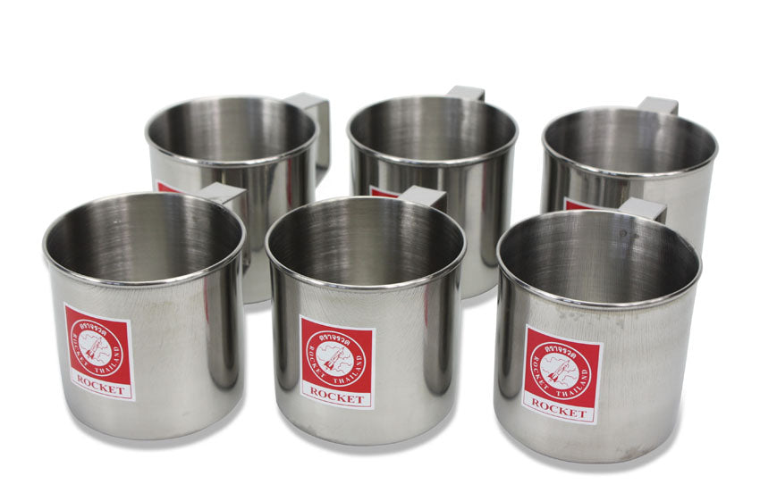 Classic Thai Stainless Steel Drinking Cup, Individual or Set of 6 - farangshop-co