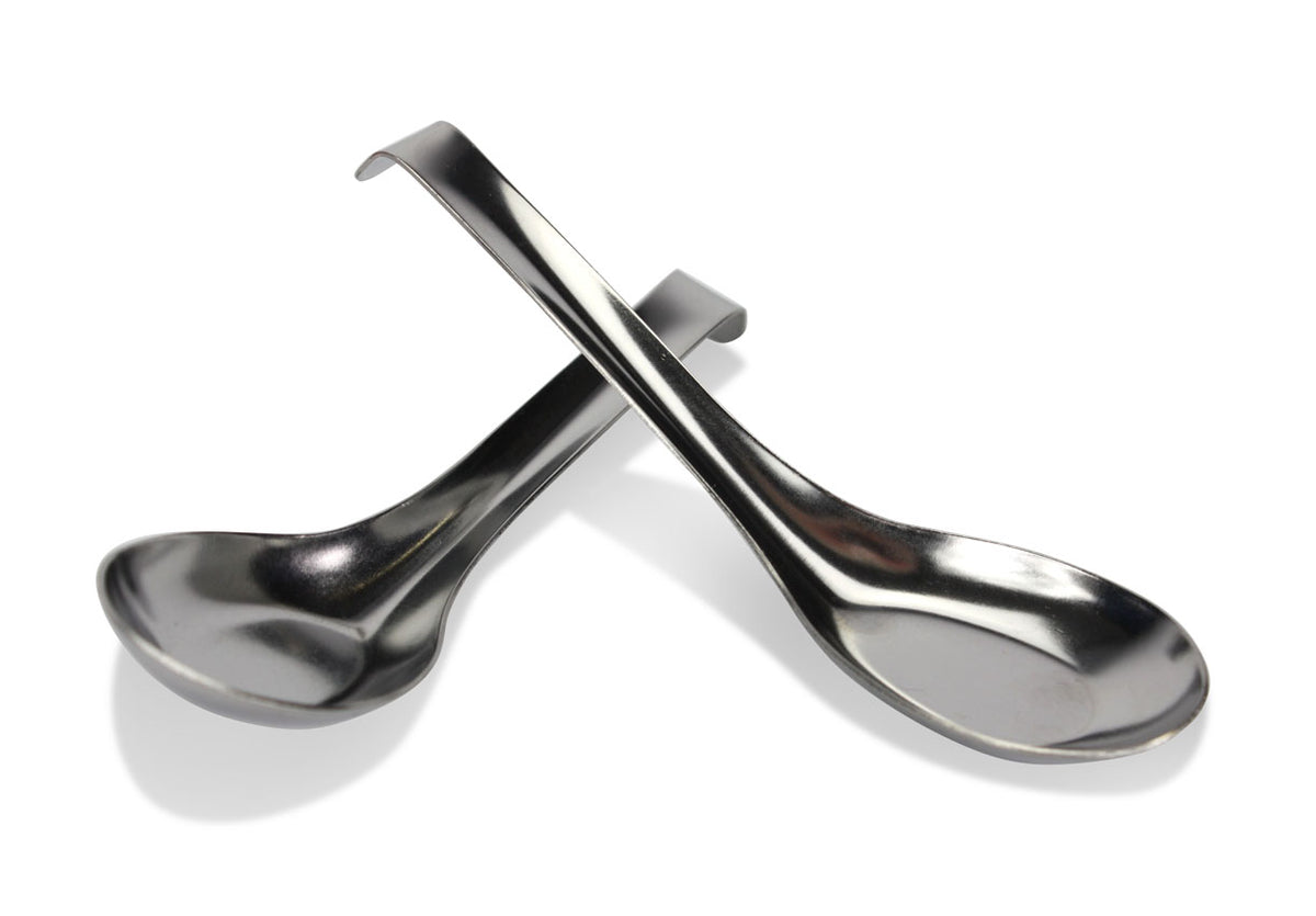 Thai Stainless Steel Ramen Spoon, Zebra Brand, Pack of 2 - farangshop-co