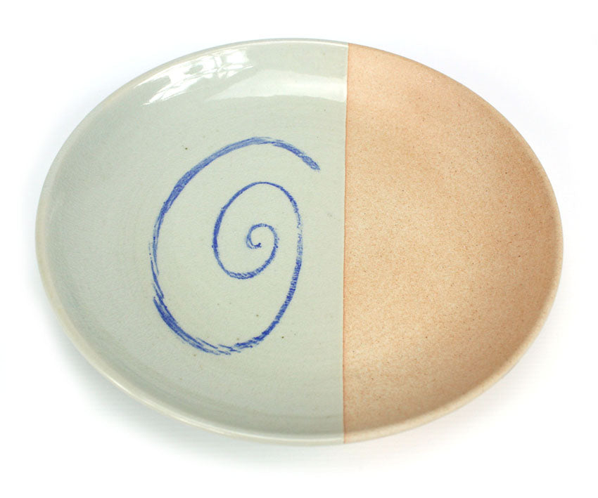 Thai ceramic plates - Swirl design, hand decorated - farangshop-co